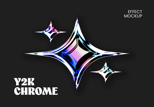 Y2k Chrome Effect Mockup