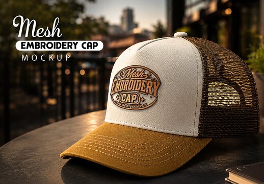 Mesh Embroidery Cap Mockup