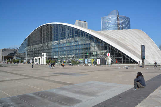 PARIS FRANCE: District La Defense in Paris. It is Europes largest business district with 560 hectares area 72 glass and steel buildings and skyscrapers 