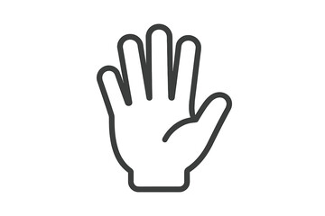 Fototapeta premium Outline of a raised hand icon on a grey background