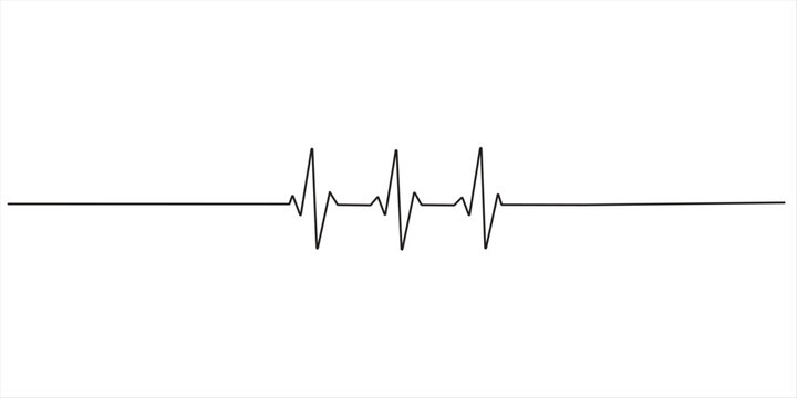 Heart cardiogram continuous one line drawing minimalism design isolated on white background One continuous line Art drawing of hand drawing human heart beat pulse graph image on whiteboard. with white