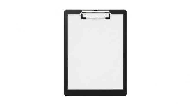 Empty clipboard with pen on top isolated on transparent background