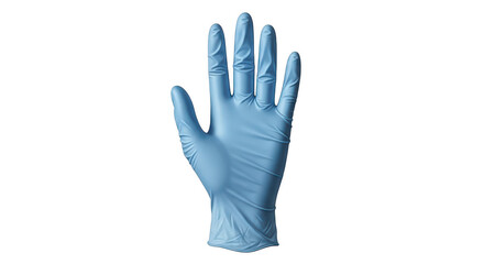 Obraz premium Blue disposable glove isolated for protection and hygiene