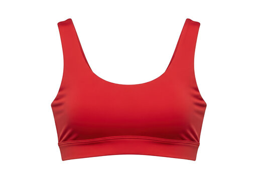 Red strapless bralette on a model isolated on transparent background