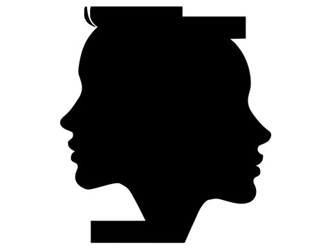 Die elegante Silhouette eines weiblichen Gesichts im Profil, das nach rechts blickt. Die Linienf&uuml;hrung ist flie&szlig;end und betont die Lippen, die Nase und die Stirn besonders sch&ouml;n.KI Generiert