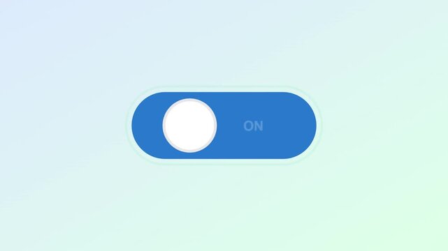 A blue toggle switch is turned on against a gradient background
