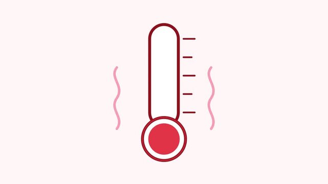 The thermometer shows rising temperature with heat waves around it.