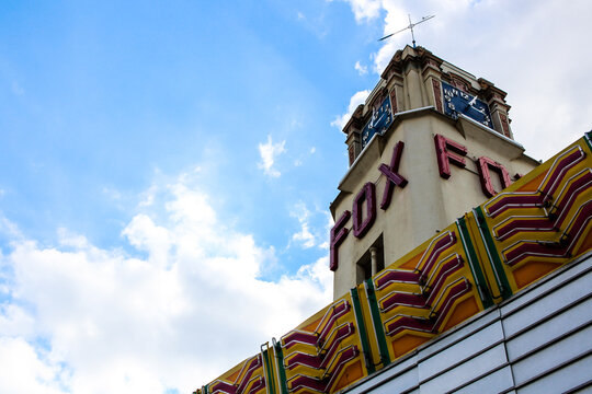 Fox Theater tower in Bakersfield, California, April 2016