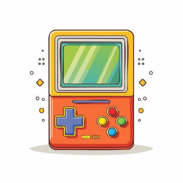 Retro Handheld Video Game Console Illustration