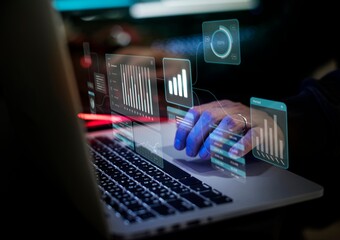 Naklejka na ściany i meble Futuristic digital data analysis photo