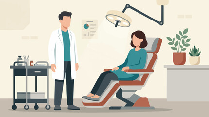 Fototapeta premium Doctor consulting patient in clinic, healthcare and medical examination