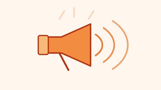 A loudspeaker emits sound waves in a public announcement setting.