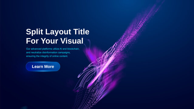 Background abstract ai for data wave intelligence and blue network tech. Digital neon ripple for bg concept 3d and sustainable voice line. Flow technology space for graphic pink vector.