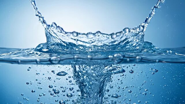 Dynamic water splashes and bubbles captured in high-speed motion