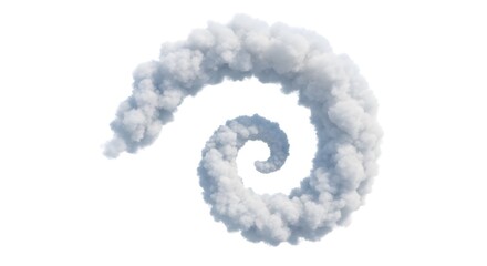 Naklejka premium Isolated cloud swirl render realistic cumulus formation in a spiral shape on white background