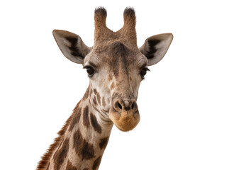 Obraz premium Isolated close up portrait of a magnificent adult giraffe showing head and neck patterns