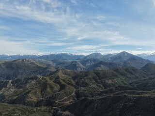 Obraz premium Mountainous winding road. rocky mountains. High quality 4k footage