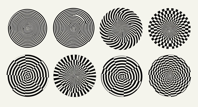 Abstract Optical Illusions: Geometric Circles & Patterns
