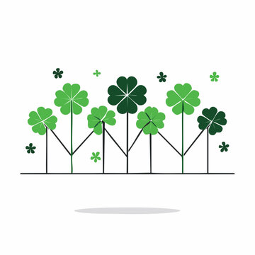 Four Leaf Clover Garden Illustration