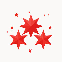 Obraz premium Three Red Stars with Small Stars and Sparkles