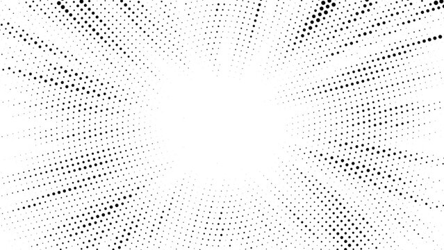 Minimal Circular Halftone Background, Abstract Black Dot Radial Pattern, Modern Geometric Texture, Clean Vector Design