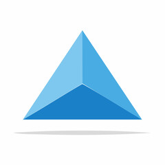 Fototapeta premium Abstract blue 3D pyramid shape with shadow