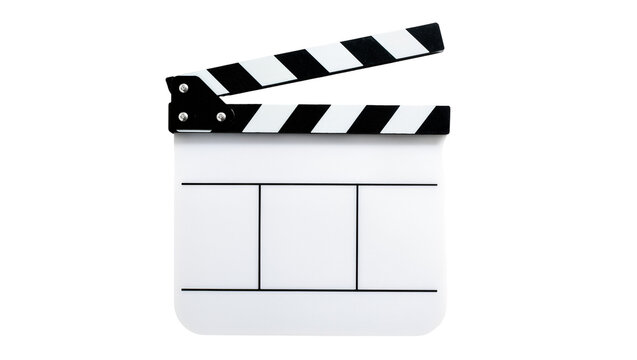 Isolated classic film clapperboard used in cinematography or video production