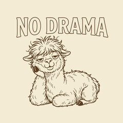 Naklejka premium Cute Alpaca With Smiling Face.