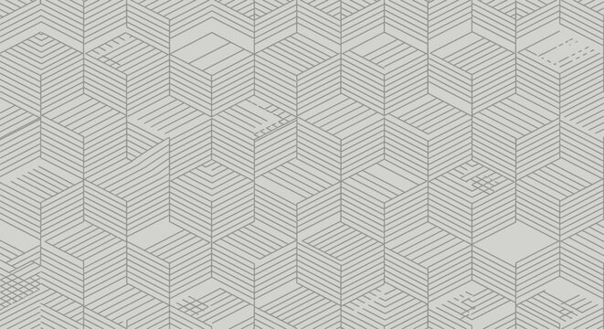 Geometric pattern with cubes, optical illusion, modern wallpaper
