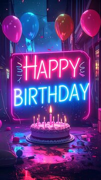 Happy Birthday Celebration with Cake.