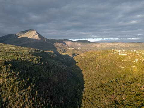 Drone view of the Kelefa castle area in Mani, Laconia, Greece