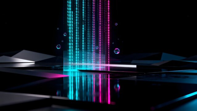 Abstract digital binary code display