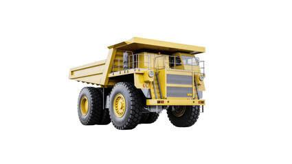 Isolated powerful yellow mining haul truck heavy duty vehicle for large-scale earth moving © Lucas