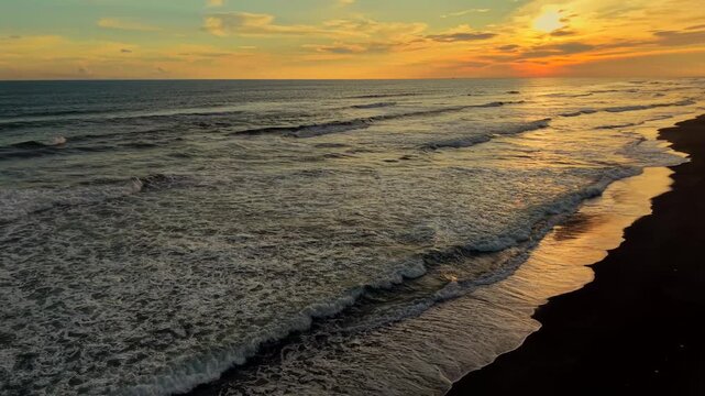 sunset view on the parangtritis beach