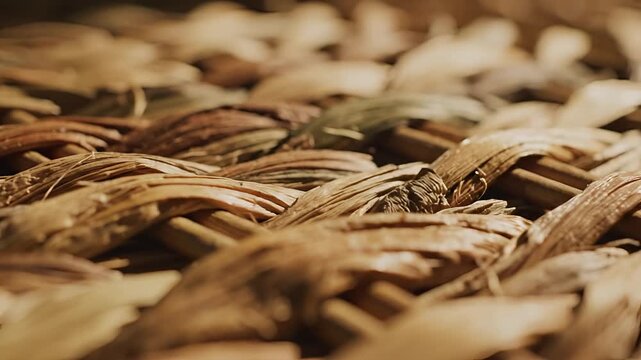 Closeup macro shot of woven natural fibers texture background 10.