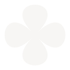 Fototapeta premium White png sticker, flat graphic quatrefoil simple shape design, transparent background