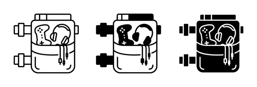 Sump Pump, Sewage Ejector Pump, Wastewater Pump Icons: Clean and Black Styles