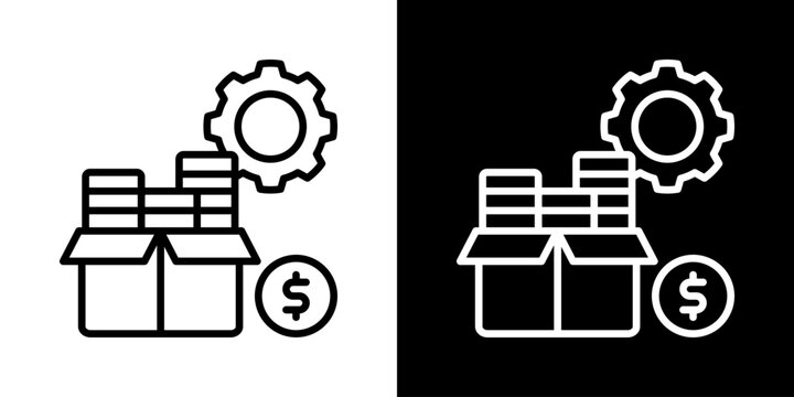 Cost Icon Of Line Black And White Style Vector Illustrationn