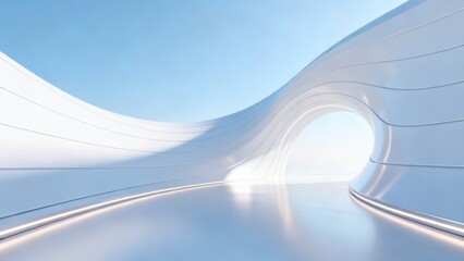 Fototapeta premium Abstract white curved architectural structure