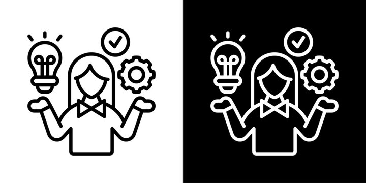 Skill Icon Of Line Black And White Style Vector Illustrationn