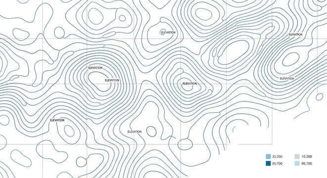Topographic Contour Map - Elevation Lines and Terrain Data