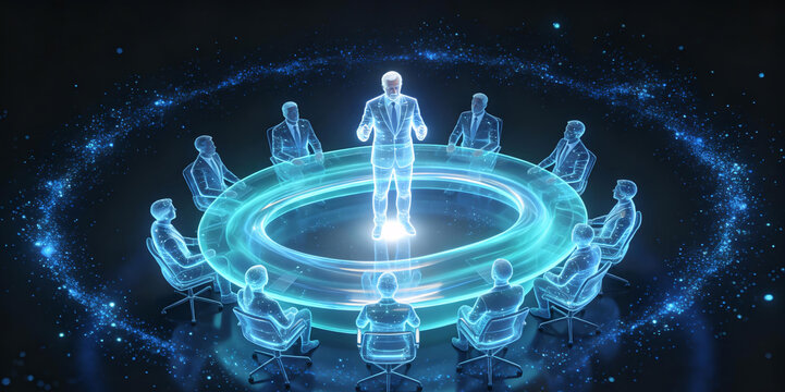 Group of people in circle formation.