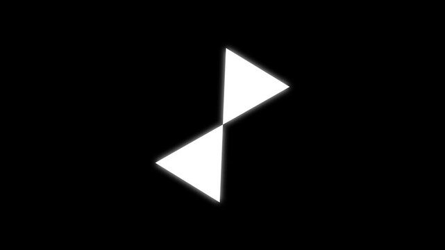 Abstract Geometric White Hourglass Shape Loader Animation, Smooth Time Duration Motion Graphic for Website Loading Screens and Interface UI, Minimalist Loop
