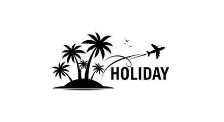 Obraz premium Black Holiday Tropical Island Palm Tree.
