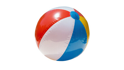 Isolated colorful striped inflatable beach ball for summer vacation fun and outdoor recreation © Andrei