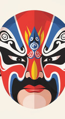 Obraz premium Chinese Opera Mask Face, Traditional Art, Dramatic Culture
