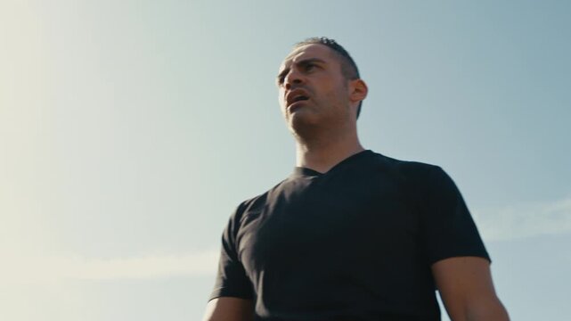 controlled breathing before resuming exercise