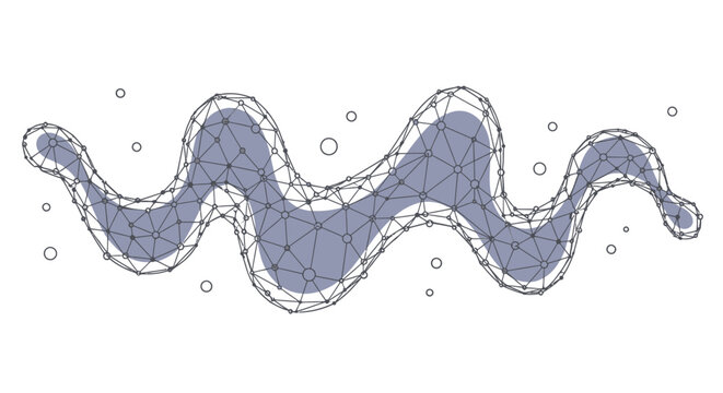Abstract Wavy Polygon Mesh - Digital Art