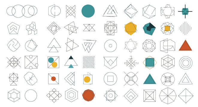 Geometric Icons Set - Shapes and Symbols Collection