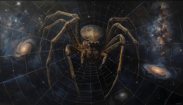 She Spins Between Dead Stars &mdash; The Web Is the Universe &mdash; She Cannot Stop